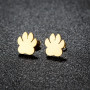 Stainless steel fashion jewelry ins cross-border simple cute bear paw animal footprint cat paw earrings mini ear jewelry