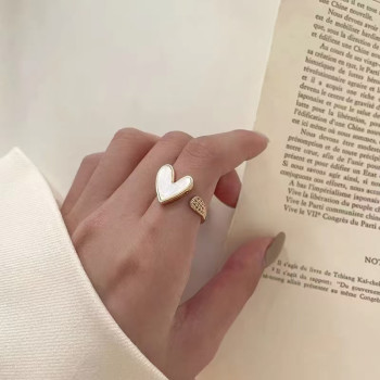 Japanese and Korean ins love rings for women, trendy niche design, fashionable, light luxury, personality, cool style, open index finger ring