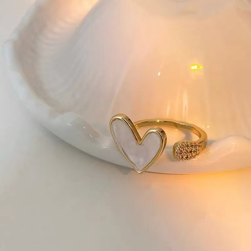 Japanese and Korean ins love rings for women, trendy niche design, fashionable, light luxury, personality, cool style, open index finger ring
