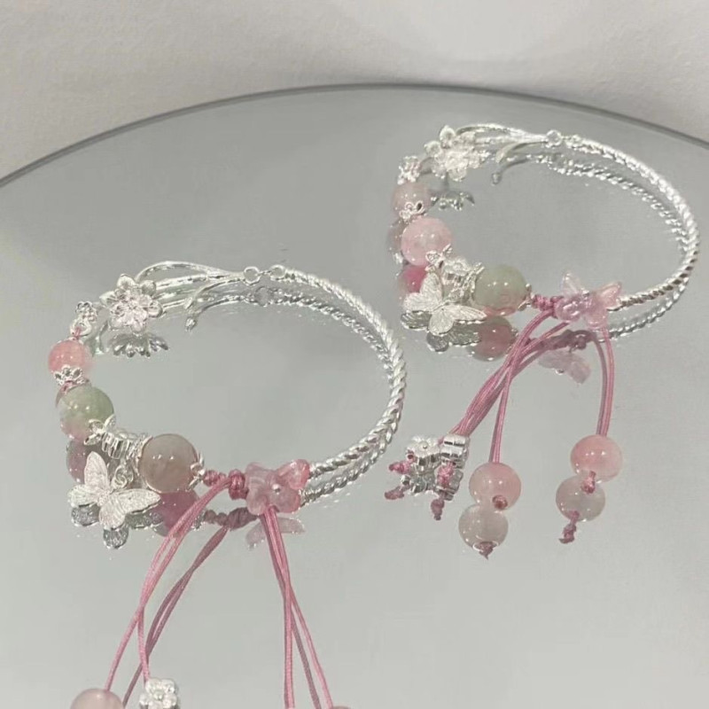 New Chinese-style half-bracelet bamboo butterfly bracelet for women, retro high-looking student version bracelet, niche high-end bracelet