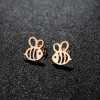2025 Spring New Stainless Steel Cut Simple Cartoon Bee Earrings Cross-border E-commerce Accessories Spot Wholesale