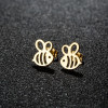 2025 Spring New Stainless Steel Cut Simple Cartoon Bee Earrings Cross-border E-commerce Accessories Spot Wholesale