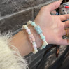 Little Bear Jingdezhen Ceramic Bracelet Gradient Bracelet Single Circle Elastic Cord Sweet and Versatile Color Macaron Bracelet