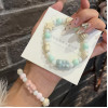 Little Bear Jingdezhen Ceramic Bracelet Gradient Bracelet Single Circle Elastic Cord Sweet and Versatile Color Macaron Bracelet