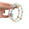 Little Bear Jingdezhen Ceramic Bracelet Gradient Bracelet Single Circle Elastic Cord Sweet and Versatile Color Macaron Bracelet
