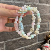Little Bear Jingdezhen Ceramic Bracelet Gradient Bracelet Single Circle Elastic Cord Sweet and Versatile Color Macaron Bracelet