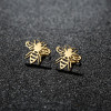 Cross-border European and American stainless steel cutting hollow little bee earrings ins fashion spring fresh girls ear bone nail