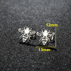 Cross-border European and American stainless steel cutting hollow little bee earrings ins fashion spring fresh girls ear bone nail