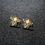 Cross-border European and American stainless steel cutting hollow little bee earrings ins fashion spring fresh girls ear bone nail