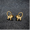 Simple and versatile glossy long tail cat earrings ins female cartoon cute stainless steel pet animal ear jewelry