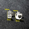 European and American fashion personality asymmetric pencil apple hollow love earrings ins girls stainless steel ear bone nails