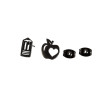 European and American fashion personality asymmetric pencil apple hollow love earrings ins girls stainless steel ear bone nails