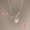 [Love Necklace] Hot Selling Wholesale Necklace for Women Light Luxury Ins Best Friend Niche Fashion Bow Tassel Pendant