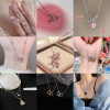 [Love Necklace] Hot Selling Wholesale Necklace for Women Light Luxury Ins Best Friend Niche Fashion Bow Tassel Pendant