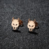 2024 new stainless steel wolf earrings for men and women foreign trade cross-border versatile sweet and cool style earrings factory direct sales