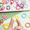Candy color alloy love spray paint spring buckle open ring spring ring diy keychain creative doll pendant buckle