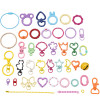 Candy color alloy love spray paint spring buckle open ring spring ring diy keychain creative doll pendant buckle