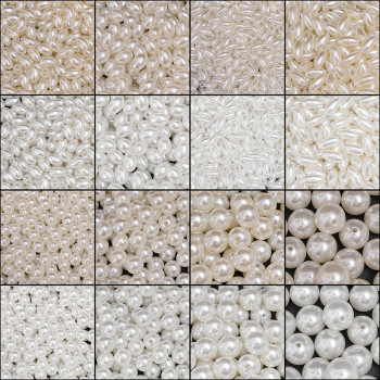 High-gloss ABS perforated imitation pearl loose beads diy handmade beads jewelry accessories homemade bracelet necklace material