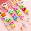 Acrylic large hole number letter beads accessories diy handmade bracelets mobile phone chain decoration materials