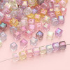 8mm acrylic imitation glass three-dimensional colorful square beads handmade DIY jewelry accessories homemade beaded bracelet material