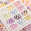 8mm acrylic imitation glass three-dimensional colorful square beads handmade DIY jewelry accessories homemade beaded bracelet material