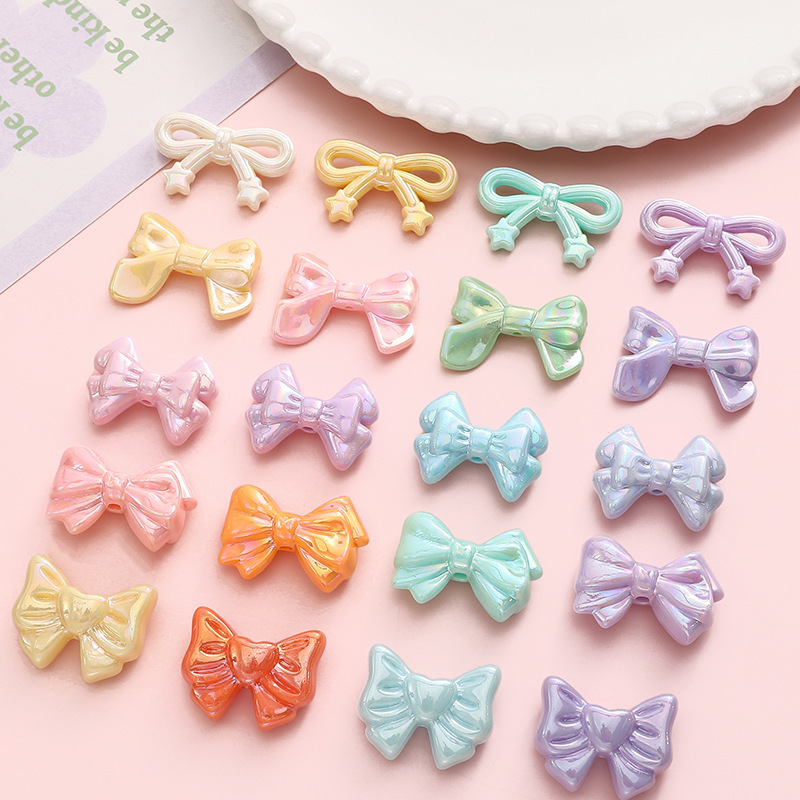 Acrylic AB color bow beads stars love beads diy handmade beaded bracelet mobile phone chain material