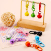 Paint candy color revolving door buckle bell keychain gold accessories hanging buckle DIY bag earphone jewelry pendant
