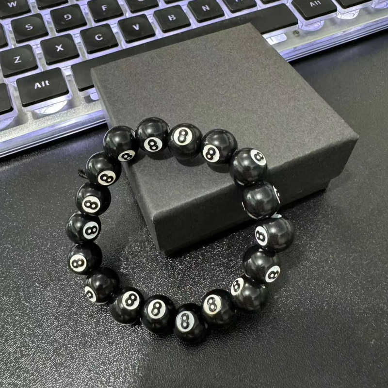 New black round bead bracelet for summer, fresh and elegant, whitening bestie student bracelet