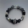 New black round bead bracelet for summer, fresh and elegant, whitening bestie student bracelet