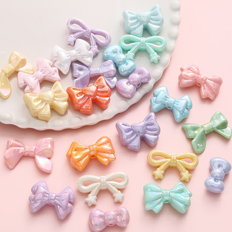 Acrylic AB color stars love bow beads diy handmade beaded bracelet mobile phone chain material