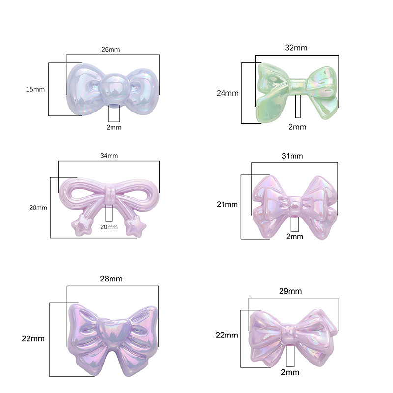 Acrylic AB color stars love bow beads diy handmade beaded bracelet mobile phone chain material