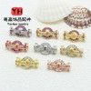DIY jewelry accessories T-square buckle, red corundum buckle, high-grade pearl buckle, micro-inlaid buckle, T-square movable buckle