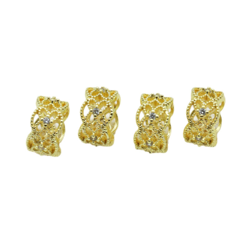 14K color-preserving inlaid zircon spacer bucket beads hollow with beads diy handmade jewelry bracelet necklace loose beads beads