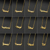 Cross-border simple stainless steel 12 constellation necklace European and American 18K versatile retro English constellation pendant jewelry wholesale