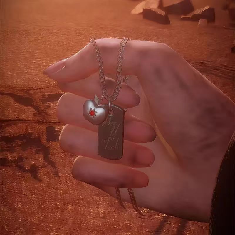 Love and Deep Space Xia Yizhi's same style metal square necklace chain clavicle chain trendy official same style