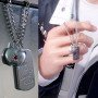 Love and Deep Space Xia Yizhi's same style metal square necklace chain clavicle chain trendy official same style