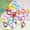 Colorful alloy love kitten keychain ring spring buckle DIY keychain accessories jewelry hanging buckle small jewelry