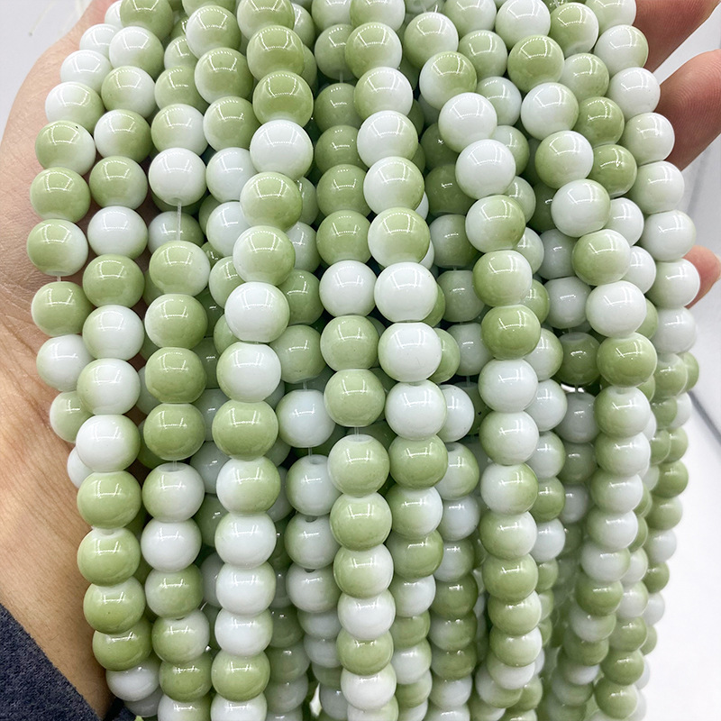 10mm porcelain beads glass beads round beads glass beads loose beads diy necklace bracelet straight hole beads decorative beads