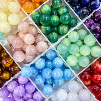 Resin flow gilt beads hand-beaded diy bracelet jewelry loose beads straight hole round bead jewelry material accessories