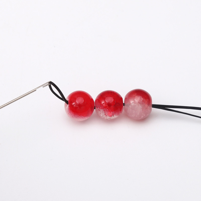 Stainless steel beaded crochet lead elastic rope fine hole string threading beading needle tool hand string beading rope
