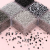 Glass high quality dark black rice beads round beads DIY handmade beads bracelet necklace jewelry accessories