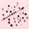 Glass high quality dark black rice beads round beads DIY handmade beads bracelet necklace jewelry accessories