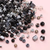 Glass high quality dark black rice beads round beads DIY handmade beads bracelet necklace jewelry accessories