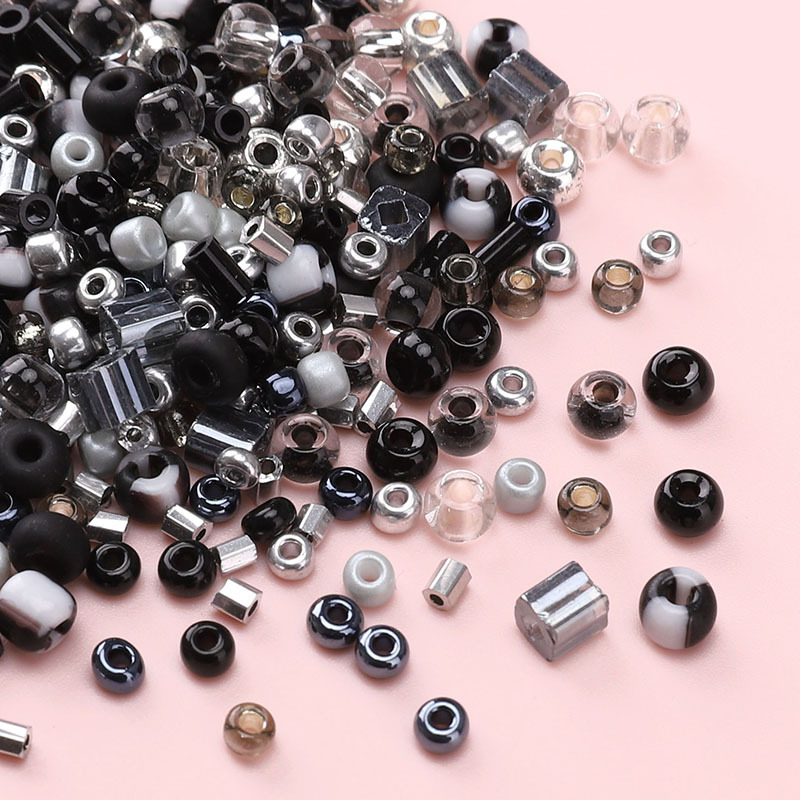Glass high quality dark black rice beads round beads DIY handmade beads bracelet necklace jewelry accessories