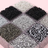 Glass high quality dark black rice beads round beads DIY handmade beads bracelet necklace jewelry accessories