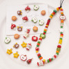 Alloy dripping oil pendant apple core five-pointed star bead pendant handmade diy homemade bracelet necklace material accessories