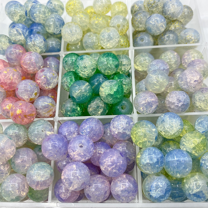 Protein broken glass beads DIY beading material broken beads crystal glass beads jewelry accessories hot-selling loose beads