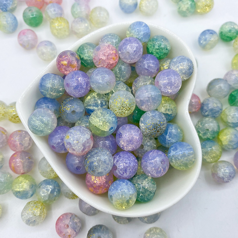Protein broken glass beads DIY beading material broken beads crystal glass beads jewelry accessories hot-selling loose beads