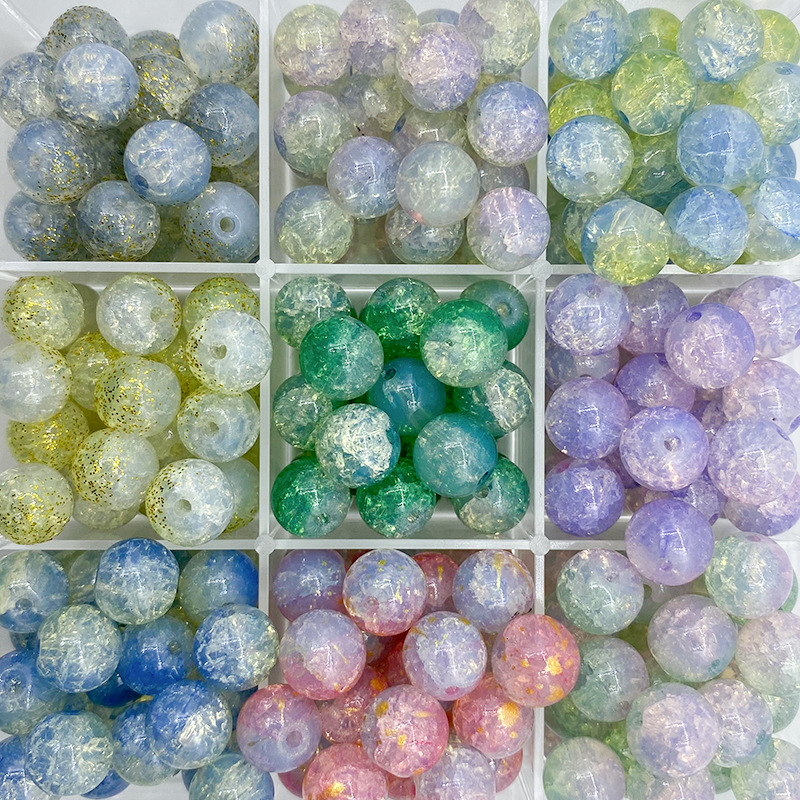 Protein broken glass beads DIY beading material broken beads crystal glass beads jewelry accessories hot-selling loose beads