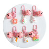Cute cartoon resin rabbit flower keychain pendant sweet girly heart backpack mobile phone hanging chain accessories pendant